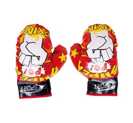 Boxerské rukavice 16x24 cm červeno-bílé