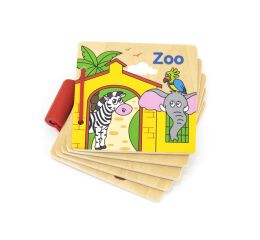 Dřevěná knížka Zoo