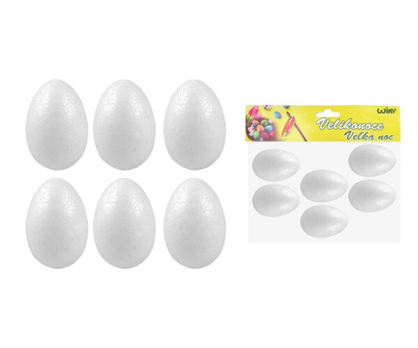 Vajíčko dekorační polystyrénové 6 cm, 6ks