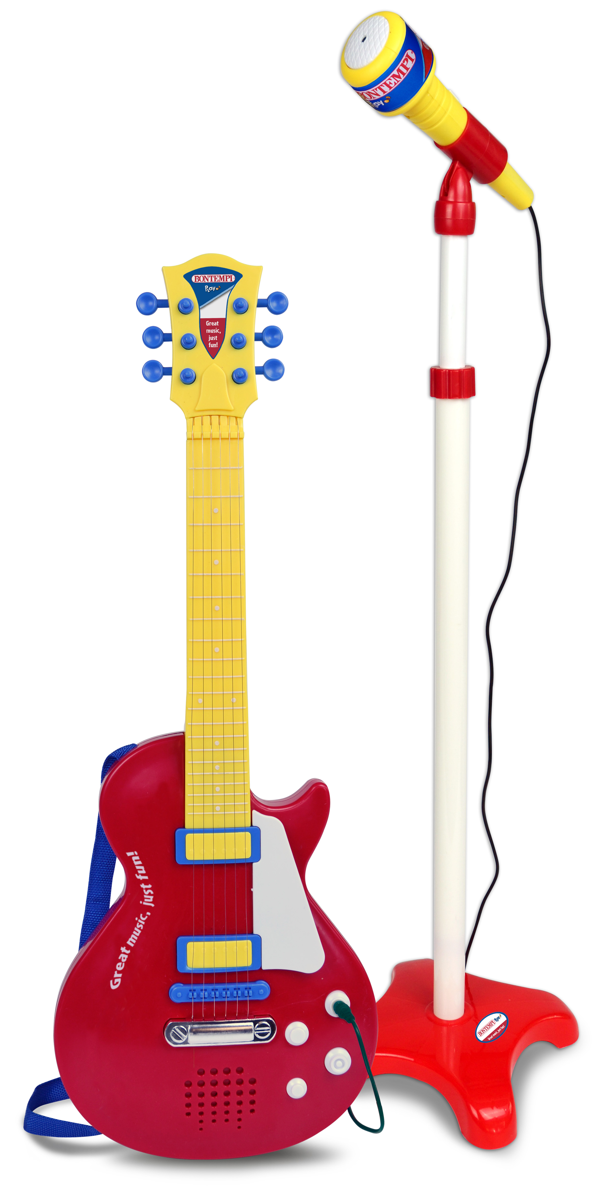 Levně Bontempi Rocková kytara se stojanovým mikrofonem 22,5 x 22,5 x 112 cm