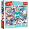 Trefl Puzzle 4v1 Stitch Vánoce