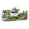 Auto tahač vojenský 55 cm a helikoptéra s efekty set