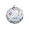Lampion koule bílá s květy 25 cm