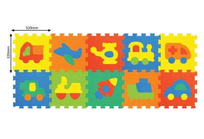 Levně Měkké puzzle bloky DOPRAVNÍ PROSTŘEDKY 32 cm