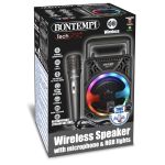 Bontempi Bezdrátový reproduktor s mikrofonem a RGB osvětlením 11,5x19x9 cm