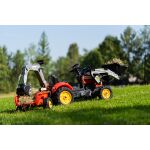 Falk Šlapací traktor Vintage 2058N s lžící, bagrem a přívěsem, červený