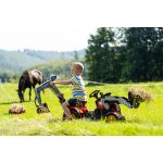 Falk Šlapací traktor Vintage 2058N s lžící, bagrem a přívěsem, červený