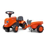 FALK 260C Baby Kubota ride-on traktor s přívěsem, hrable a lopata
