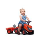 FALK 260C Baby Kubota ride-on traktor s přívěsem, hrable a lopata