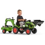 Šlapací traktor Claas Arion s nakladačem, rypadlem a vlečkou