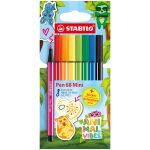 Prémiový vláknový fix - STABILO Pen 68 Mini Animal Vibes - 8 ks sada - včetně samolepky