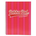 Pukka Pad projektový blok Pukka Stripe A4, 200 stran, linky 8 mm, růžový, linkovaný