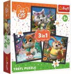 Trefl Puzzle 3v1 - Seznamte se s milými kočkami
