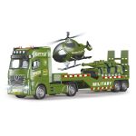 Auto tahač vojenský 55 cm a helikoptéra s efekty set