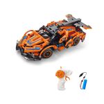 Stavebnice Auto oranžové RC na dálkové ovládání 18,5 cm 319 dílků