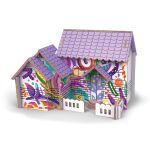 Puzzle 3D dřevěné dům s barvami