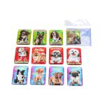 Magnet skleněný pes 4,6x6,8 cm mix