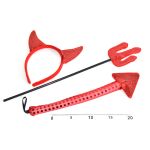 Čertí karneval set - uši, ocas, hůl