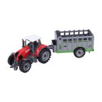 Traktor s ohrádkou kovový 19 cm