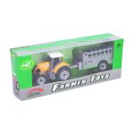 Traktor s ohrádkou kovový 19 cm