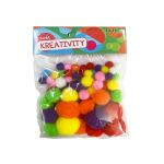 Pom pom mix velikostí, 80ks