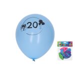 Balónek nafukovací 30 cm - sada 5ks, s číslem 20