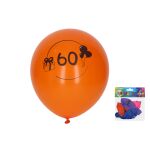 Balónek nafukovací 30 cm - sada 5ks, s číslem 60