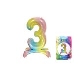 Balónek nafukovací - číslo 3 duha