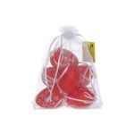Vajíčko dekorační plastové červené 6 cm, 6ks v organza sáčku