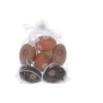 Vajíčko dekorační plastové malované 6 cm, 6ks v organza sáčku