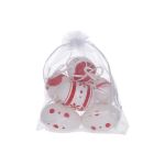 Vajíčko dekorační plastové malované 6 cm, 6ks v organza sáčku