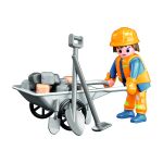 Figurka dělník s kolečkem stavebnice 8,5 cm