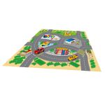 Hrací mapa s 2 dopravními prostředky kov 70x70 cm