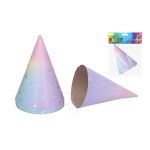 Párty kloboučky PASTEL 15 cm, 6 ks