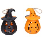 Dekorace Halloween dýně 11x6,5 cm svítící