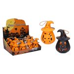 Dekorace Halloween dýně 11x6,5 cm svítící