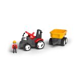 ECO MultiGO Červený traktor Zetor s radlicí, vlek, Igráček