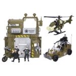 Vojenský set s autem a vrtulníkem