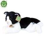 Plyšová kočka bílo-černá ležící, 30 cm, ECO-FRIENDLY