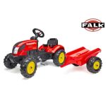 Falk šlapací traktor 2058L Country Farmer s vlečkou - červený