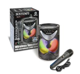 Bontempi Bezdrátový reproduktor s mikrofonem a RGB osvětlením 12,5x12,5x18 cm