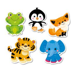 Far Far Land Puzzle obrysové zvířátka 5 obrázků