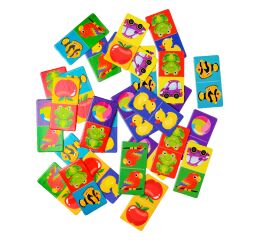 Far Far Land Domino barevné s obrázky 28 karet