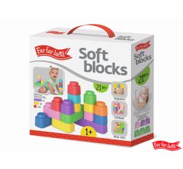 Far Far Land Stavebnice 21 bloků měkká barevná