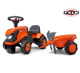 FALK 260C Baby Kubota ride-on traktor s přívěsem, hrable a lopata