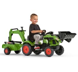 Šlapací traktor Claas Arion s nakladačem, rypadlem a vlečkou