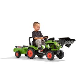 Šlapací traktor Claas Arion s vlečkou a nakladačem