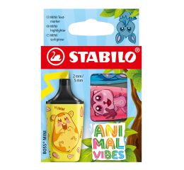 Zvýrazňovač - STABILO BOSS MINI Animal Vibes - 3 ks sada - neonové barvy