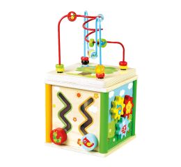 Motorická kostka dřevěná zahrada 30cm