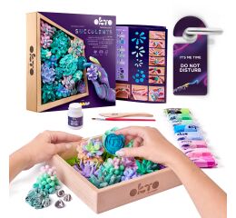 OKTO – Výtvarná modelovací sada „Sukulenty" v dřevěném rámu (21 × 21 cm)